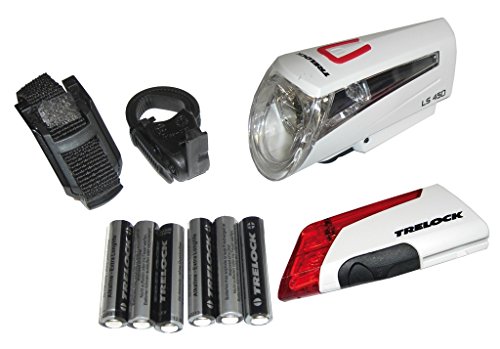 Trelock Beleuchtung LS 450/320 Kombiset FRB Bat.zl 800 Batteriefrontschweinwerfer, White, 8002283 - 4