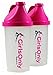 Produktbild Doppelpack Eiweiß Shaker pink 4G Health + Schlagsieb - Eiweißshaker Frauen Girls- Mixer - Cocktailshaker (pink, 2x500ml))