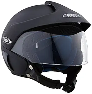 Studds Marshall Half Helmet with PC Visor (Matt Black, XL)