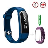 Fitness Armband, CHEREEKI Fitness Tracker mit Herzfrequenz [2017 Neuerscheinung] IP67 Wasserdicht Aktivitätstracker Smartwatch Fitness Armbanduhr mit Musiksteuerung Kompatibel mit iPhone und Android (Blau)