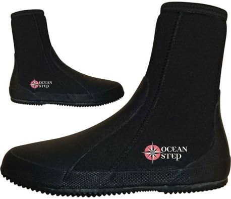 Ocean Aquatic Neo Boots 5 Step Walking Shoes Black/Fluorescent, black
