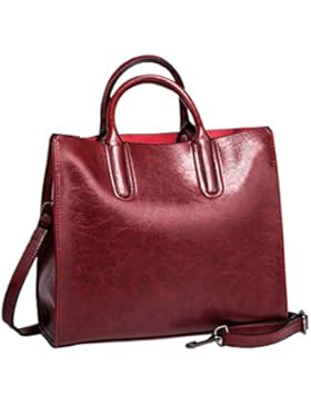 ACMEDE Damen Handtasche Henkeltasche Shopper Leder Umhängetasche Schultertasche mit abnehmbarem Umhängeriemen