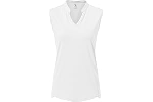 YSENTO Damen Sport Tank Top Ärmelloses Golf Poloshirt Atmungsaktive Tennis Shirt Oberteile mit V-Ausschnitt