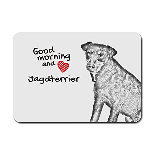 Jagdterrier , Ein Computer-Maus-Pad mit einem Bild von einem Hund