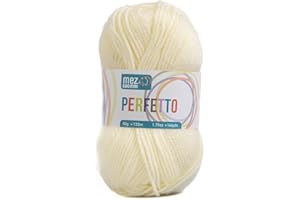 GENERICO Lana acrilica morbida Perfetto Mez Cucirini, filato per uncinetto, lavoro a maglia, tappeti e hobby creativi, gomitolo da 50gr, 133 metri (Panna P8200)