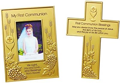 My First Communion Etched Sentiment 6 x 8 Picture Frame - Holds 3 x 4.5 Inch Photo