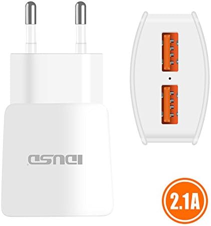 idusd Charger Travel Home Dual 2 USB Ports Charger Charging Adapter EU Plug for Smartphone white