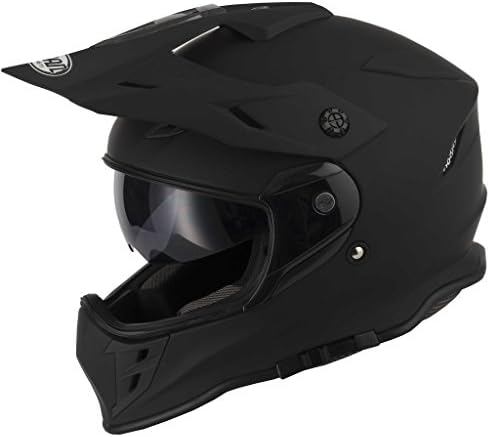 VCAN V331 DUAL SPORT ON-OFF ROAD QUAD MOTORCYCLE HELMET PINLOCK READY MATT BLACK MEDIUM