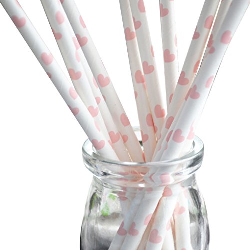 LUFA 25pcs / pack Einmalige Streifen Papier Strohe Einweg Mehrfarbenstrohe für Partei