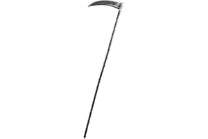 feiermeier® Sense zerlegbar platzsparend Grim Reaper: 6-teilig Länge: ca. 138cm für Halloween, Karneval Sensenmann, Kostümierung Tot wiederverwendbar infiziert