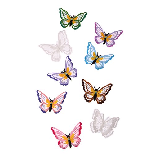 MagiDeal 9x Schmetterling Stickerei Aufnäher Applikation Applique Flicken Embroidered - 4
