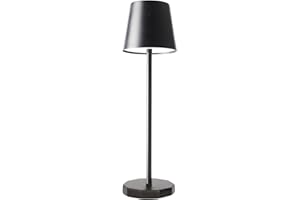 D-LIGHT PROFESSIONAL - Lampada da Tavolo senza Fili - Lampada da Tavolo Ricaricabile e Dimmerabile con Controllo Touch da Comodino o Scrivania (Nero, Lampada singola)