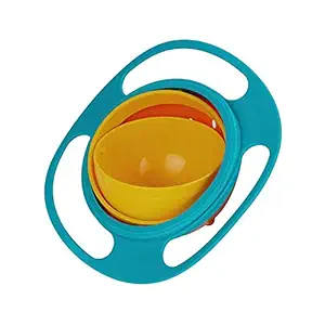 MAPPERZ No Spill Gyro Bowl for Baby and Kids/ 360 Degree Rotation Spill Proof Food Bowl - Multicolor