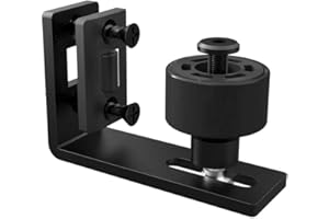 QINAIXQM Regolabile Guida al Pavimento Parete/Porta Guida in basso Porta Scorrevole Ferramenta per porta scorrevole della stalla, Nera