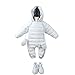 Bebone Newborn Baby Hooded Winter Puffer Snowsuit with Shoes and Gloves (BLUE,12-18M)