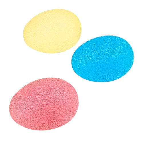 UVISTAR Handtrainer Ball Egg Oval Fingertrainer 3er-Set Ei Kleine Therapiebälle für die Hand, Hand Training, Finger Trainer für Fingerkraft Unterarmtraining - 3