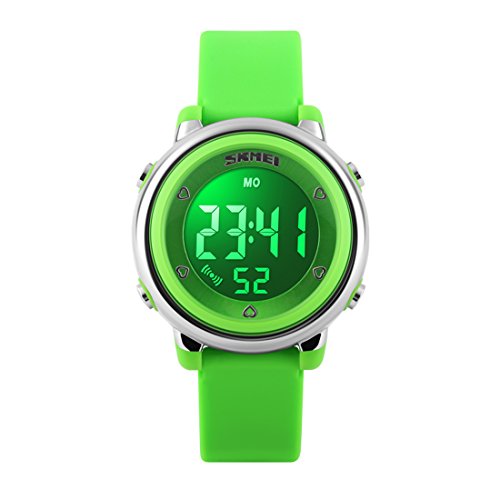 Gryiyi LED-Uhr für Kinder in 7 Farben, mit Beleuchtung, wasserdicht, digitale Sport-Armbanduhr für Jungen und Mädchen