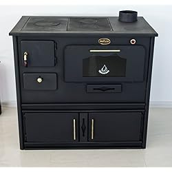 Prometey Practik Poêle à bois en fonte Cuisinière avec four et plaques de cuisson 8 kW