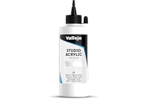 Vallejo ACRYLIC STUDIO, PINTURA ACRÍLICA, 200ML, BLANCO TITANIO RUTILO, Nº 11