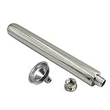 Kapazität: 2 Unzen JUJOR Edelstahl Flachmann wie Zigarre lang Rund unten Tube 2 Oz Spiegel poliert & Fläschchen Trichter