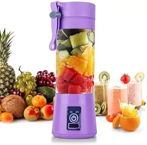 A2S NEW Portable Rechargeable Electric USB Juice Maker Jar Juicer Bottle Blender Grinder Mixer with 4 Blades (Multi color)