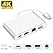 Produktbild weton USB C HUB, (Thunderbolt 3 Compatible) 4 in 1 USB Typ C Adapter auf HDMI 4K /Gigabit Ethernet (RJ45)/USB 3.0 Ports,USB C Power Delivery (PD) Multiport für MacBook Pro 2017/2016/ Galaxy S8 Plus