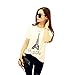 Produktbild BA Zha HEI Women Tower Printing Round Neck Short Sleeve T-Shirt Blouse Tops Damen T-Shirt Rundhals Kurzarm Ladies Sommer Oberteil Locker Sehr Angenehm Zu Tragen Leicht und Luftig Bluse (Weiß, M)