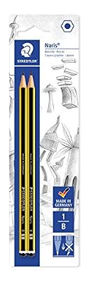 Staedtler Noris 120, Crayons à papier B en bois de haute qualité, Étui blister de 2 crayons B, 120-1 BK2D