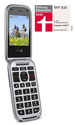 Doro PhoneEasy 613 Mobiltelefon im eleganten Klappdesign (2 Megapixel Kamera, groÃŸe Tasten und Display, Notruftaste) silber