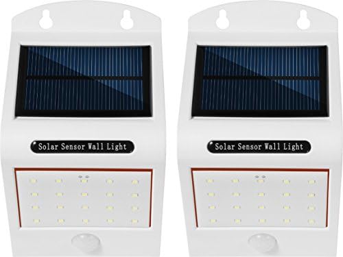 PACK OF 2 Wireless PIR LED bulb Rechargeable Solar Panel LED Light Cold White 6000K Motion Sensor Street Light Garden Light LED Wall Lamp