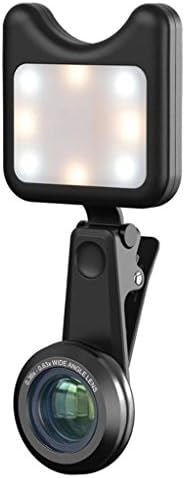 Mobile Phone Camera Lens 3 In 1 Kit,, 0.36 Wide-Angle Lens + 15 X Macro Lens + LED Flash, Mobile Phone Self-Ray Fill Light Kit