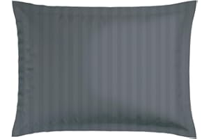 ‎CXL BY CHRISTIAN LACROIX CXL by Christian Lacroix - 1 Kopfkissen aus Memory Foam + 1 Kissenbezug - Rechteckige Form in 50 x 70 cm - Bettwäsche aus Baumwollsatin - Maschinenwaschbar bei 40°C - Webstreifen, Dunkelgrau