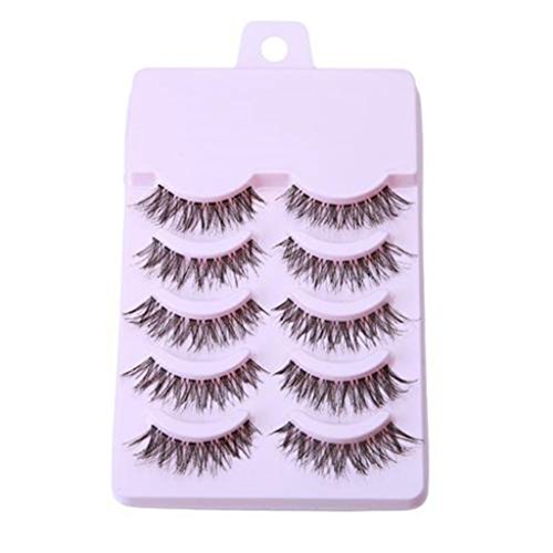 Linkings Handmade 5 Pairs Makeup Natural Long Thick False Fake Eyelashes