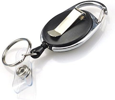 Officeship Heavy-Duty Retracting Carabiner Badge Holder Reel 10PCS