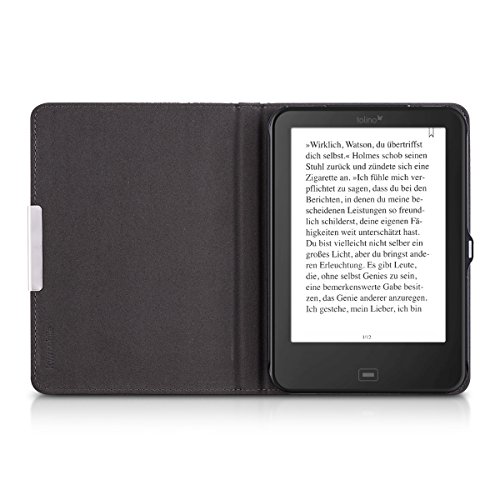 kwmobile Hülle für Tolino Shine 2 HD – Flipcover Case eReader Schutzhülle – Bookstyle Klapphülle Sonne Aztec Design Weiß Schwarz - 8