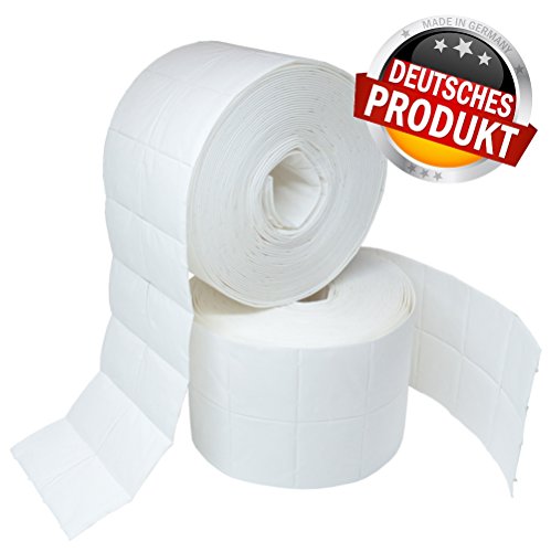1000 Zelletten 5 x 4 cm = 2 Rollen fusselfreie Zelletten-Pads, 13-lagig, sehr saugfähig