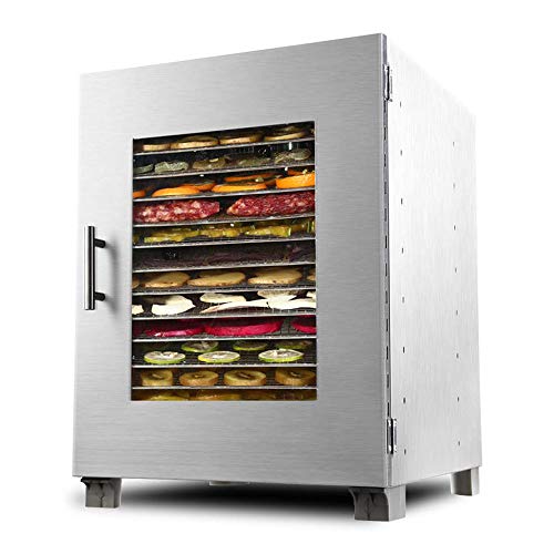 Fruit Dryer Electric Digital Screen Adjustable Temperature Timing Mute 16 Layer Stainless Steel Tray Dry Food Machine Dehydrated Food Fruit for Commercial 1200W