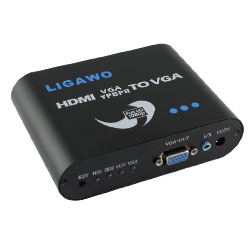 Preisvergleich Produktbild Ligawo 6518811 2X HDMI und YPbPr Component, VGA zu VGA Konverter schwarz