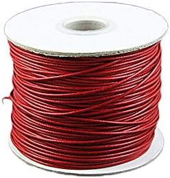 1mm Waxed Jewellery Making Cord 100 Metre Reel (Red)