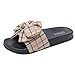Produktbild Fenverk Sommer Flache Hausschuhe Badelatschen Dusch- Und Badeschuhe Damen rutschfest Leicht Strand Slipper Sandalen Rutschfeste Badeschlappen Weich Sandale(Khaki,41 EU)