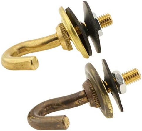 Solid Raw or Antiqued Brass Flycatcher Bowl Shade Hook (Raw Brass, 3 Pack)