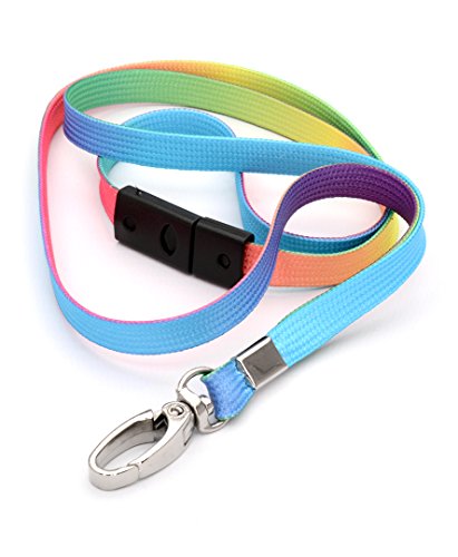 10  cordones para el cuello CKB Ltd   de degradado multicolor para colocar identificaciones  con clip met  lico giratorio  dise  o de hebilla de liberaci  n r  pida
