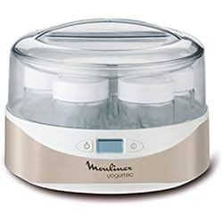 Moulinex YG231E32 Yaourtière Yogurteo 7 Pots de Yaourt Inclus Programmable Écran LCD Minuteur 13W Silver