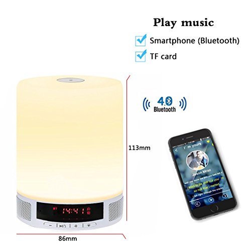 Blingco drahtlose LED Bluetooth Lautsprecher, spät intelligentes bewegliches Multifunktions-USB-aufladenmusik-Resonanzkörper mit intelligenter Note Dimmable Nachtlicht, verwendbar für Innen- und im Freiengebrauch. - 2