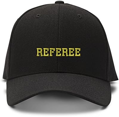 Feruch REFEREE SOCCER FOOTBALL Embroidery Embroidered Adjustable Hat Baseball Cap Black