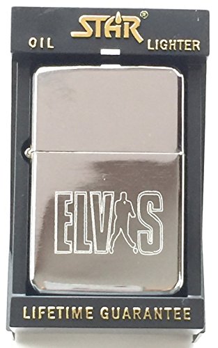 Indivuduelle Gravur Elvis Presley Stern Silber Anzünder (Tg23) + 59mm Knopf-abzeichen - 2