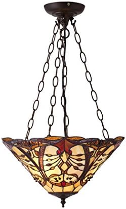 Chatelet Medium Tiffany Style Inverted Three Light Ceiling Pendant - Interiors 1900 70749