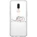 Produktbild OnePlus 6 Hülle Silikon,Caler Transparent original zeichen bumper crystal TPU case extra farbig glitzer game klar komplett matt mit muster motiv rutschfest slim spiegel sommer Silikon Silikon ultra dünn handyhülle vorne und hinten durchsichtig marmor damen tiere panzerglas blumen blitz figur für OnePlus 6 Hülle Silikon (Kaninchen und Elefant)