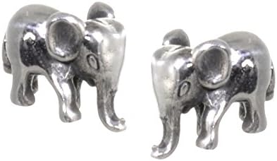 Quirky Sterling Silver Jewellery: Elephant Stud Earrings (8mm) (E615)