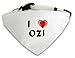 Produktbild Personalisierter Weißer Hundschal mit Aufschrift Ich liebe Ozi (Vorname/Zuname/Spitzname)